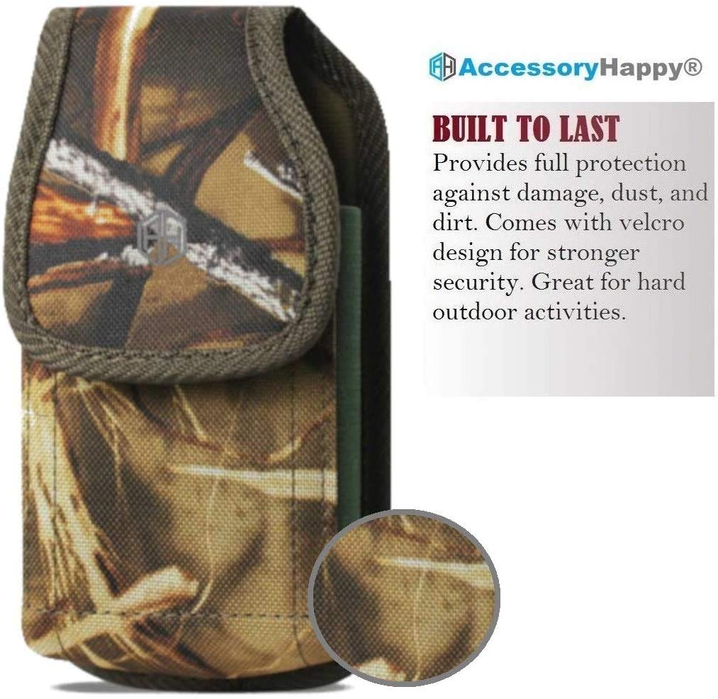 AccessoryHappy Military Grade Cell Phone Belt Case, Rugged Outdoor Pouch Carrying Clip Holster Without Buckle