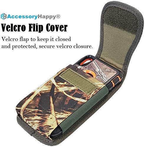 AccessoryHappy Military Grade Cell Phone Belt Case, Rugged Outdoor Pouch Carrying Clip Holster Without Buckle