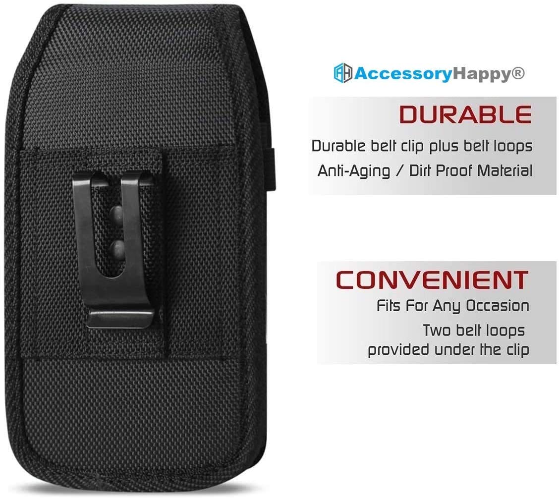 AccessoryHappy Military Grade Cell Phone Belt Case, Rugged Outdoor Pouch Pocket Carrying Clip Holster