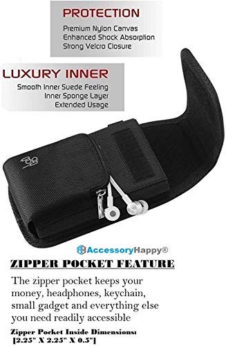 AccessoryHappy Military Grade Cell Phone Belt Case, Rugged Outdoor Pouch Pocket Carrying Clip Holster