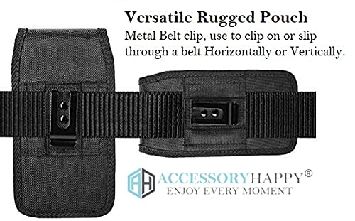 AccessoryHappy Military Grade Cell Phone Belt Case, Rugged Outdoor Pouch Carrying Clip Holster Without Buckle