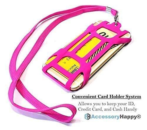 Premium Universal 2 in 1 Lanyard & Card Holder (Hot Pink)