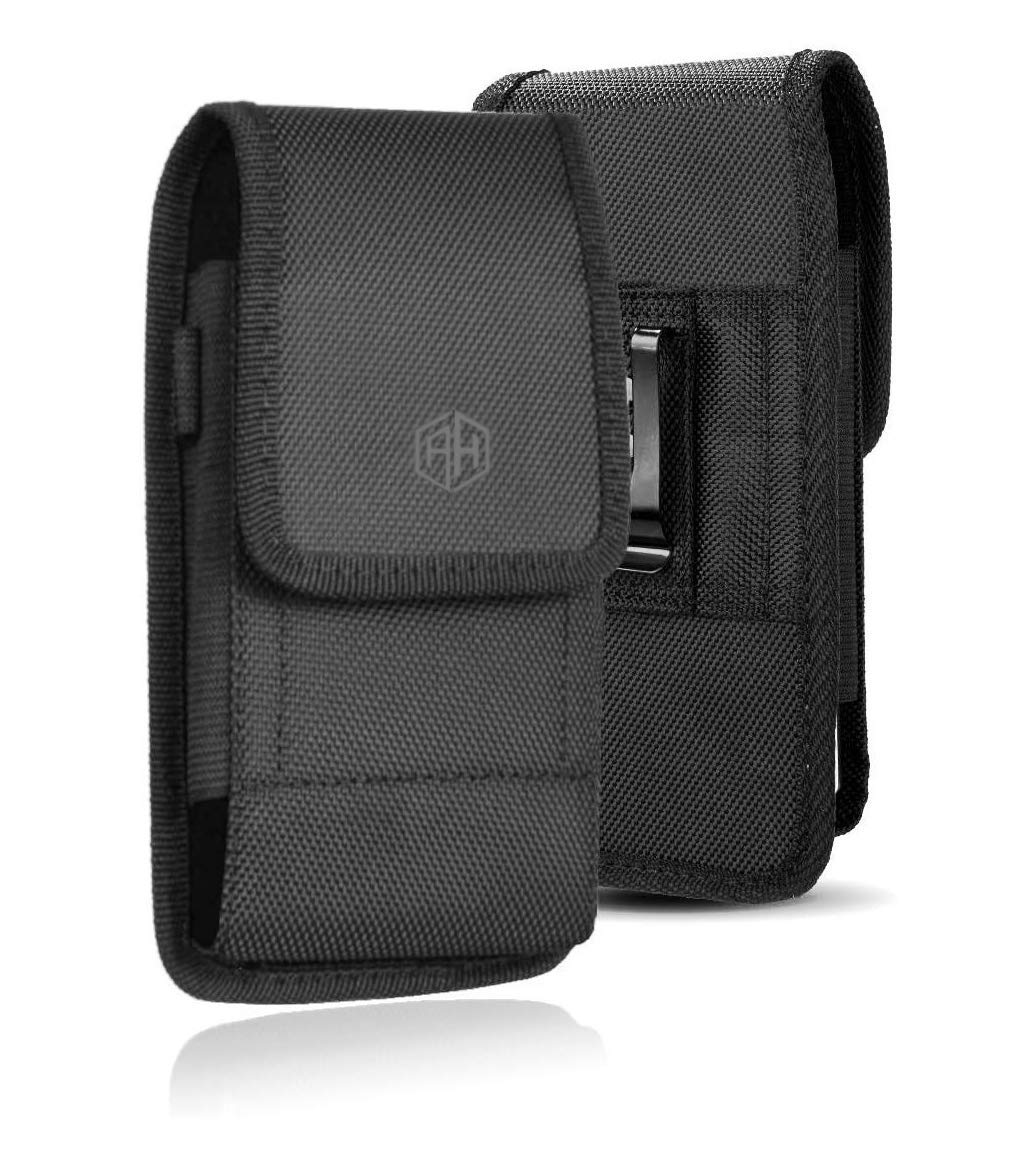 AccessoryHappy Military Grade Cell Phone Belt Case, Rugged Outdoor Pouch Carrying Clip Holster Without Buckle