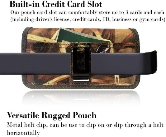 Camo Horizontal Military Grade Phone Case, Tactical Belt Loop & Holster Pouch Fits with Otterbox Defender Heavy Duty Cover