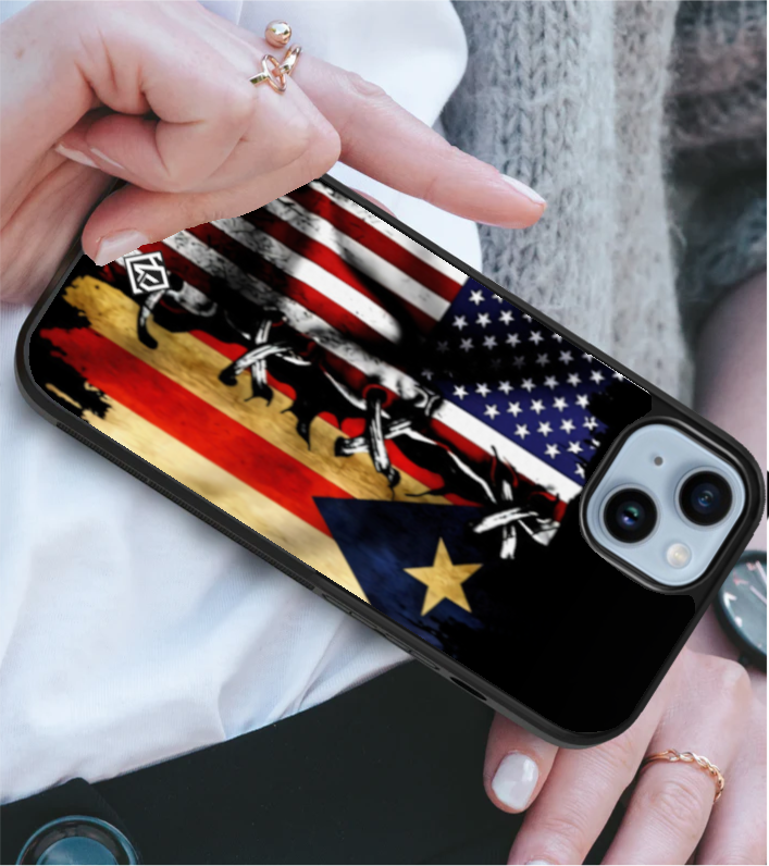 iPhone 13 Puerto Rican And American Flag MagSafe Case | Soft TPU Edges, Hard Back Protection