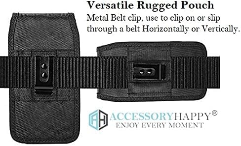 AccessoryHappy Military Grade Cell Phone Belt Case, Rugged Outdoor Pouch Carrying Clip Holster Without Buckle