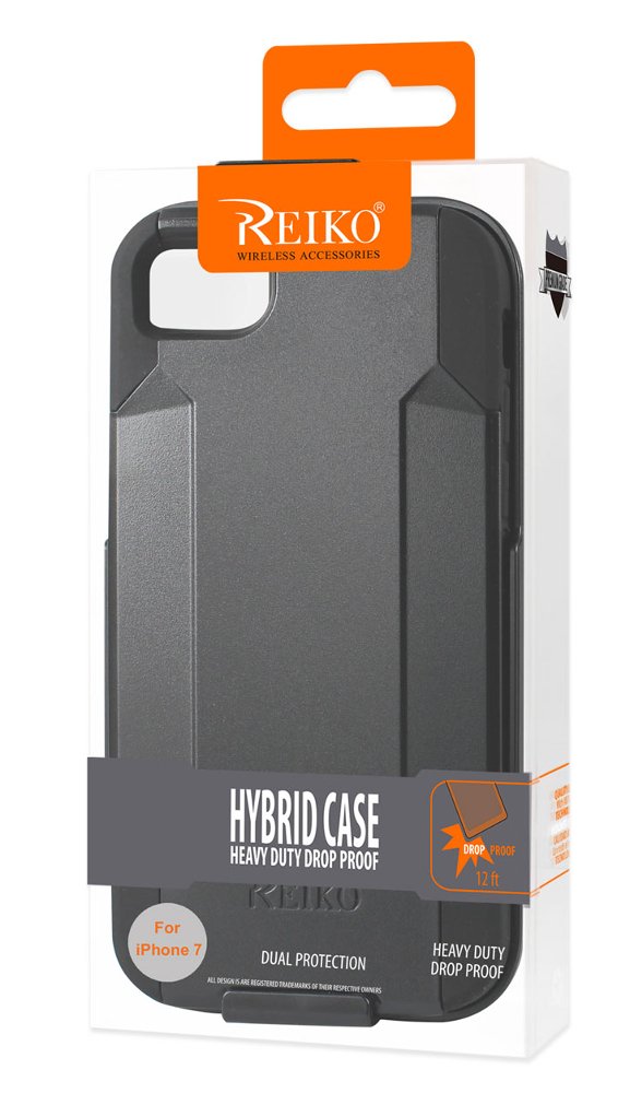 AccessoryHappy 3 in 1 Combo Holster Case, iPhone 7 iPhone 8 Hybrid Heavy Duty Holster Combo Case Silicone Inner Case + Plastic Hard Outer Shell + 360 Rotate Holster‐3 in 1 Combination