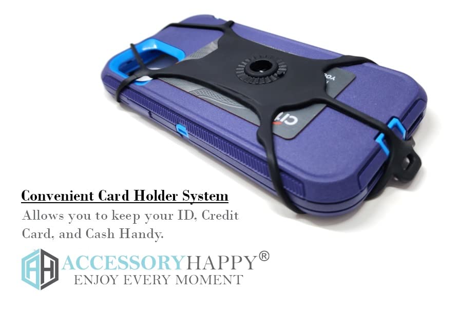 AccessoryHappy AH Universal Heavy Duty Cell Phone Carrying Lanyard Leash Neck Strap Tether Holder Quick Release Buckle Smart Cell Holder Case for iPhone, Galaxy & Most Smartphone Black