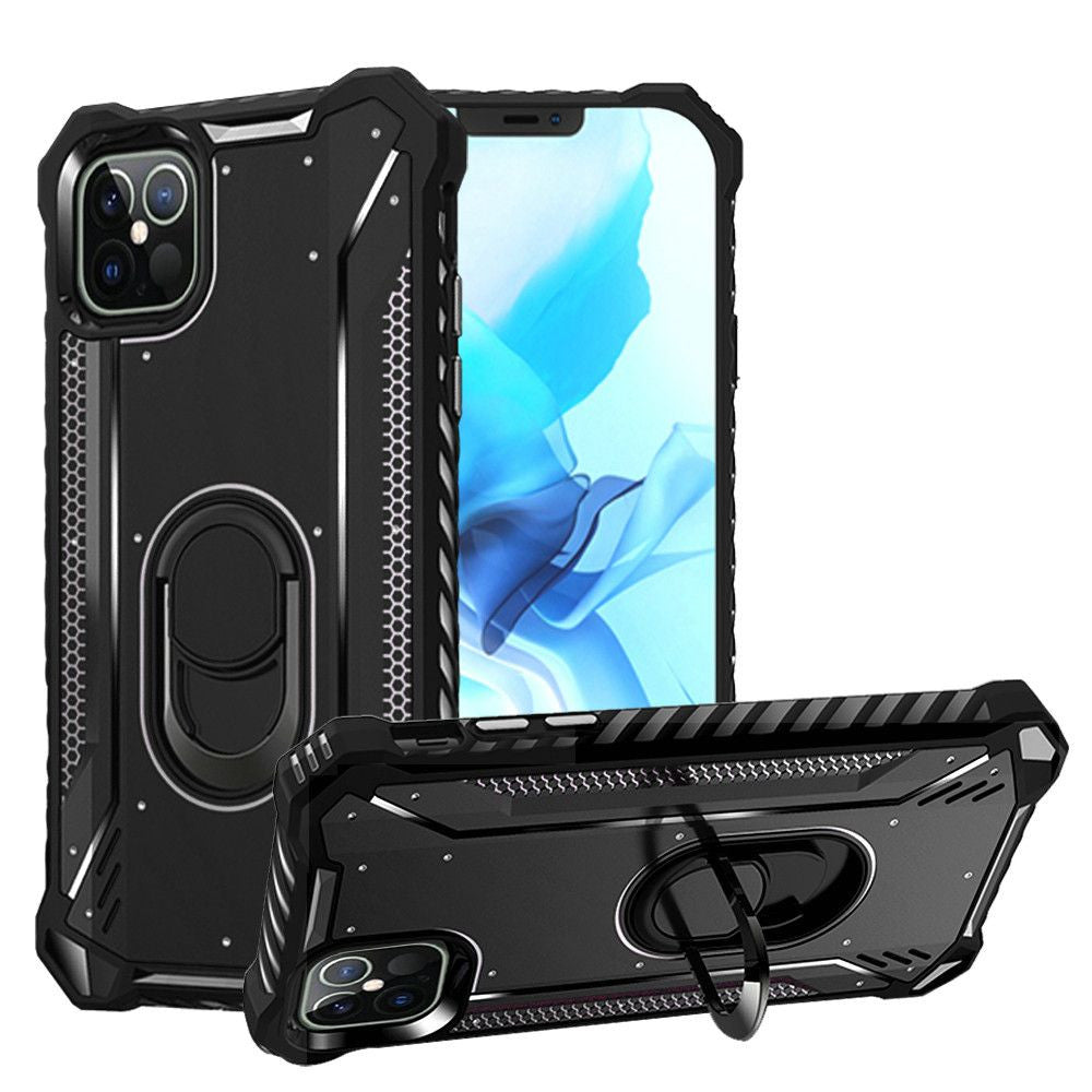 iPhone 12 Pro Max (6.7") Case with Built-in Rotating Kick Stand Magnetic Magnet Protective Phone Case for iPhone-Black