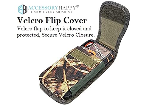 AccessoryHappy Military Grade Cell Phone Belt Case, Rugged Outdoor Pouch Carrying Clip Holster Without Buckle
