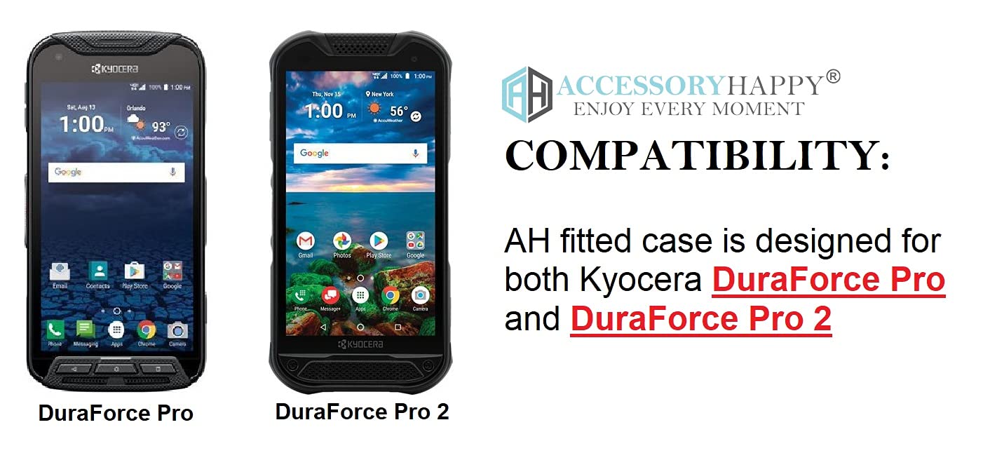 AH Premium 360 Rotating Military Grade Real Genuine Leather Men Phone Belt Construction Holster Fitted Leather Case, for Kyocera DuraForce Pro E6800 E6810 & DuraForce Pro 2 E6900 E6910 E6920