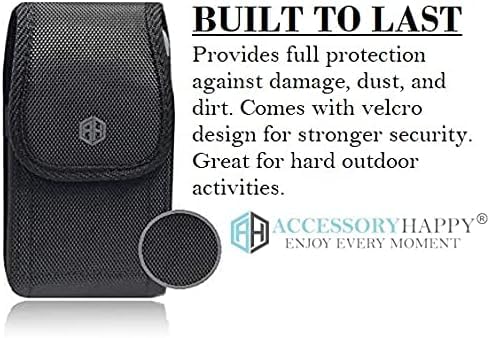 AccessoryHappy Military Grade Cell Phone Belt Case, Rugged Outdoor Pouch Carrying Clip Holster Without Buckle