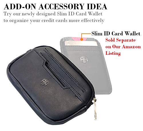 AccessoryHappy RFID Belt Loop Wallets for Men - Minimalist Genuine Leather Money Carrier Clip Wallet