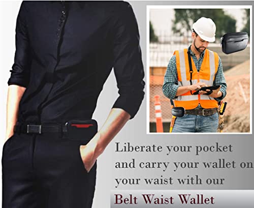 AccessoryHappy RFID Belt Loop Wallets for Men - Minimalist Genuine Leather Money Carrier Clip Wallet