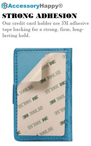 Universal Adhesive Wallet/Card Holder, Credit Card Holder for Back of Phone Pocket 3M Adhesive Sticker Card Pouch Sleeve for iPhone/Samsung Galaxy and Most Smartphones (Butterfly Teal)