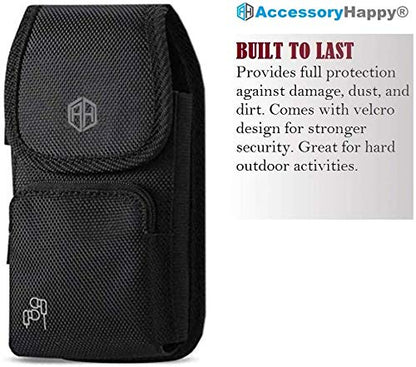 AccessoryHappy Military Grade Cell Phone Belt Case, Rugged Outdoor Pouch Pocket Carrying Clip Holster