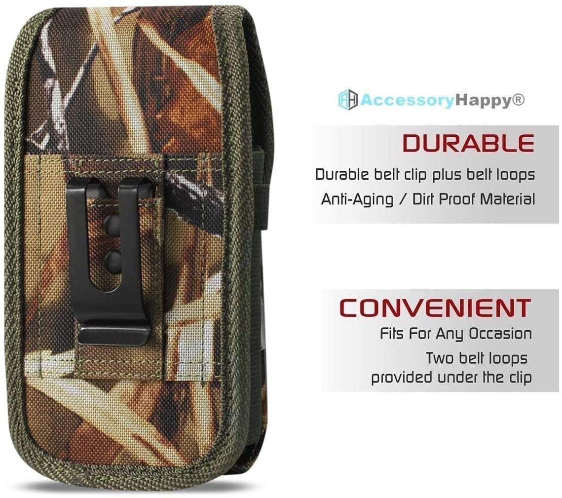 AccessoryHappy Military Grade Cell Phone Belt Case, Rugged Outdoor Pouch Pocket Carrying Clip Holster