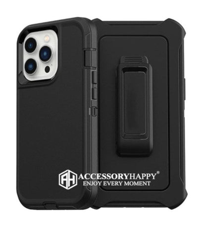 Armor Rugged Defender Case for iPhone 11 (6.1") Protective Case with Belt Clip Holster, Heavy Duty-BLACK