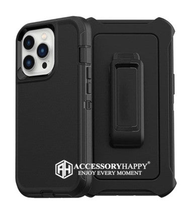 Armor Rugged Defender Case for iPhone 11 (6.1") Protective Case with Belt Clip Holster, Heavy Duty-BLACK