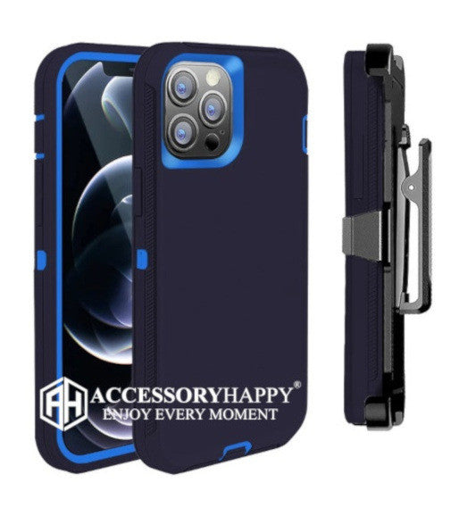 Armor Rugged Defender Case for iPhone 11 (6.1") Protective Case with Belt Clip Holster, Heavy Duty-BLUE