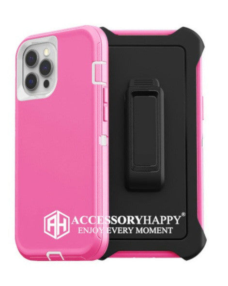 Armor Rugged Defender Case for iPhone 11 (6.1") Protective Case with Belt Clip Holster, Heavy Duty-PINK