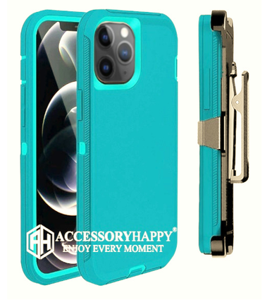 Armor Rugged Defender Case for iPhone 11 PRO Max(6.5") Protective Case with Belt Clip Holster, Heavy Duty-TEAL