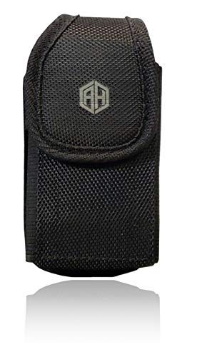 Premium Vertical Canvas Case, Rugged Pouch Holster Flip Phone Belt Case Fits Kyocera Cadence LTE, Dura XTP, Dura XV E4520 Case, Dura XV Plus, Dura XE, Convoy 4, Most Large FLIP Phone