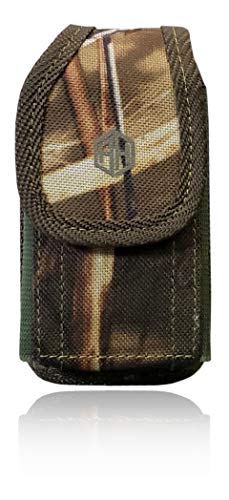 Premium Vertical Canvas Case, Rugged Pouch Holster Flip Phone Belt Case Fits Kyocera Cadence LTE, Dura XTP, Dura XV E4520 Case, Dura XV Plus, Dura XE, Convoy 4, Most Large FLIP Phone