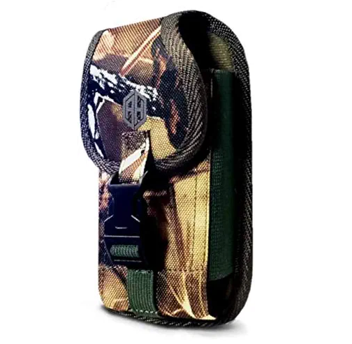Premium Vertical Canvas Case w/ Buckle, Rugged Pouch Holster Flip Phone Belt Case Fits Kyocera Cadence LTE, Dura XTP, Dura XV E4520 Case, Dura XV Plus, Dura XE, Convoy 4, Most Large FLIP Phone
