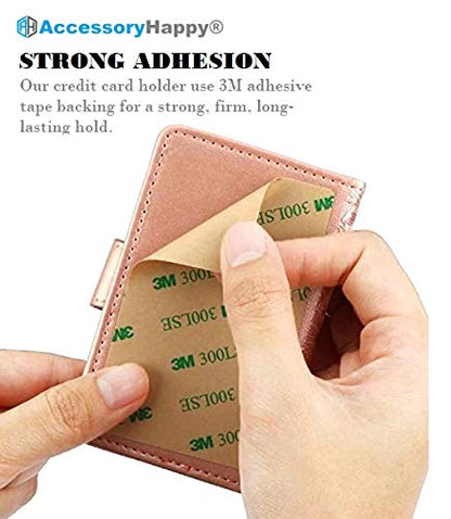 Universal Adhesive Wallet/Card Holder, Credit Card Holder for Back of Phone Pocket 3M Adhesive Sticker Card Pouch Sleeve for iPhone/Samsung Galaxy and Most Smartphones (Butterfly Pink)