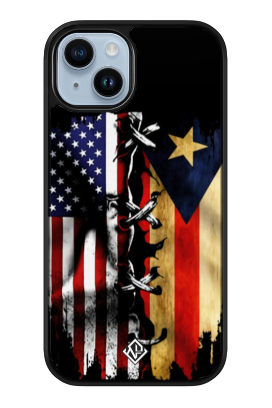 iPhone 13  Puerto Rican And American Flag MagSafe Case | Soft TPU Edges, Hard Back Protection
