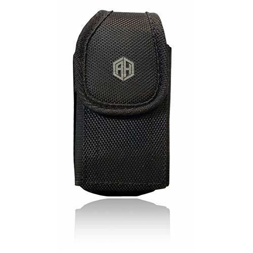 Premium Vertical Canvas Case, Rugged Pouch Holster Flip Phone Belt Case Fits Kyocera Cadence LTE, Dura XTP, Dura XV E4520 Case, Dura XV Plus, Dura XE, Convoy 4, Most Large FLIP Phone