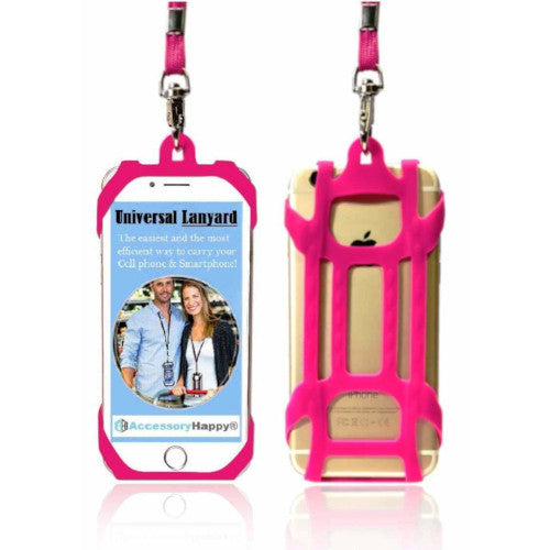 Premium Universal 2 in 1 Lanyard & Card Holder (Hot Pink)