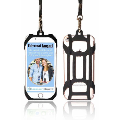 Premium Universal 2 in 1 Lanyard & Card Holder (Black)