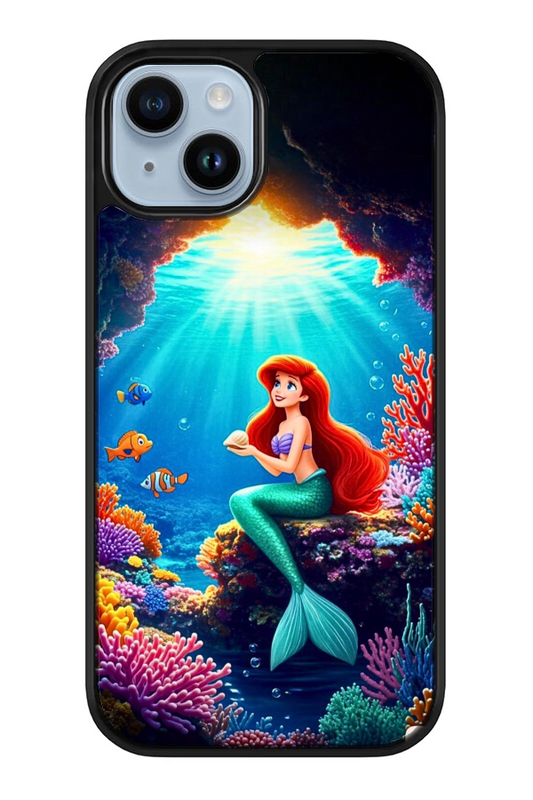 iPhone 14 Magsafe Compatible Little Mermaid Case Featuring Soft TPU Edges and Durable Plastic Backing