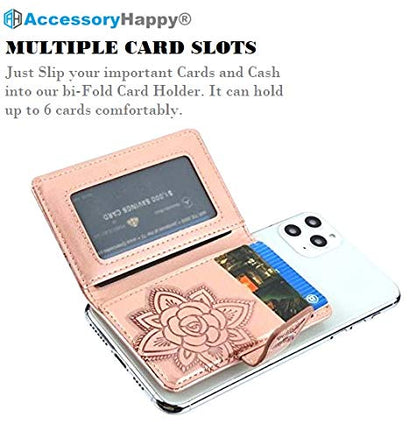 Universal Adhesive Wallet/Card Holder, Credit Card Holder for Back of Phone Pocket 3M Adhesive Sticker Card Pouch Sleeve for iPhone/Samsung Galaxy and Most Smartphones (Butterfly Pink)