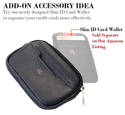 AccessoryHappy RFID Belt Loop Wallets for Men - Minimalist Genuine Leather Money Carrier Clip Wallet