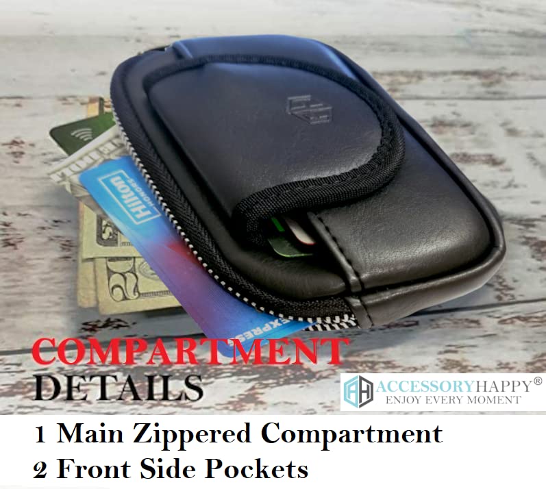 AccessoryHappy RFID Belt Loop Wallets for Men - Minimalist Genuine Leather Money Carrier Clip Wallet
