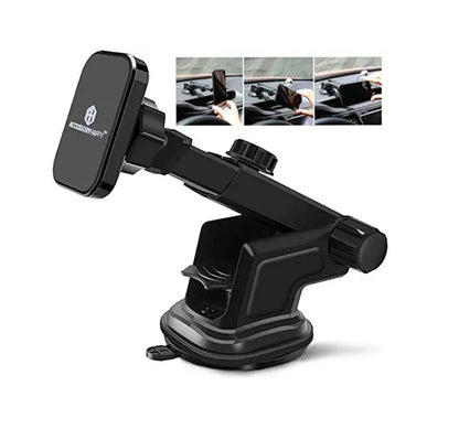Phone Holder Magnetic Mount for Office Desk Dashboard Windshield Phone Mount Sturdy Adjustable Multi-Angle Car Mount Holder Stand with Adjustable Telescopic Arm for All Cell Phones & Garmin GPS