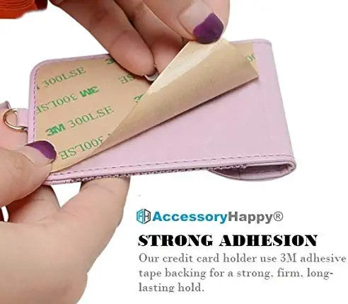 Universal 2 in 1 Lanyard & Sticker Wallet Leash Credit Card Holder Case, Cell Phone Gear Neck Strap Adhesive Stick on Holder Pocket for iPhone and Android Phones