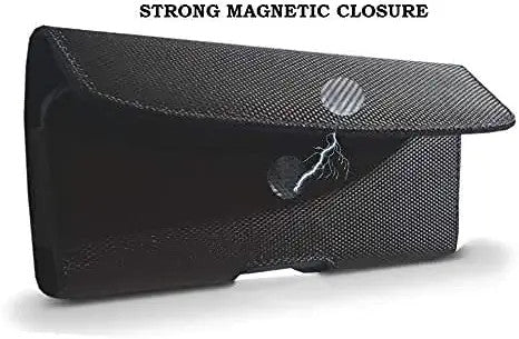 Durable Military Grade Canvas Phone Belt Pouch w/Magnetic Closure, Holster Clip fits w/ Otterbox Case on or Thick Case