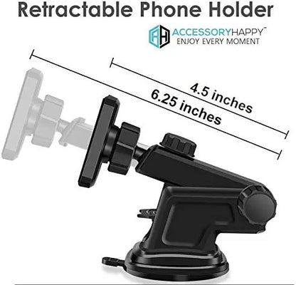Phone Holder Magnetic Mount for Office Desk Dashboard Windshield Phone Mount Sturdy Adjustable Multi-Angle Car Mount Holder Stand with Adjustable Telescopic Arm for All Cell Phones & Garmin GPS