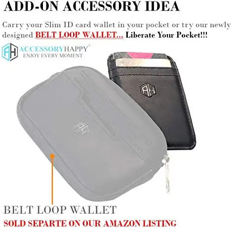 Mens Slim Wallet, Minimalist Thin Front Pocket GENUINE Leather Credit Card Holder with RFID Blocking for Work Travel