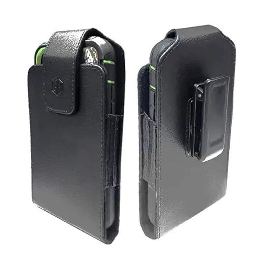 Premium Swivel Leather Cell Phone Carrier Holster for Men Android Pouch Carrying Clip fits Otterbox or Thick Case