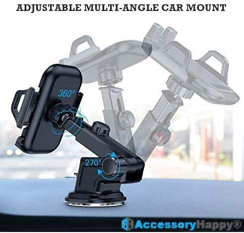 Universal Car Phone Holder for Dashboard Windshield Phone Car Mount Adjustable Multi-Angle Car Cellphone Holders Stand for iPhone 11 or Cell Phone iPhone Galaxy Smartphones
