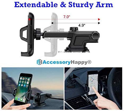 Universal Car Phone Holder for Dashboard Windshield Phone Car Mount Adjustable Multi-Angle Car Cellphone Holders Stand for iPhone 11 or Cell Phone iPhone Galaxy Smartphones