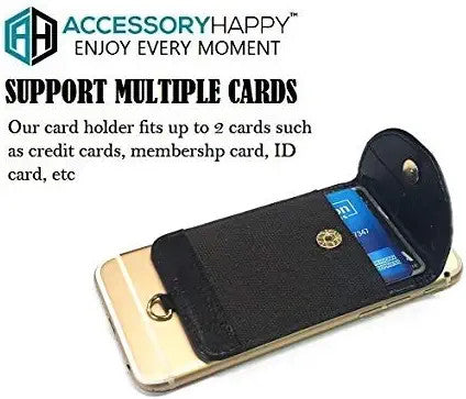 Universal 2 in 1 Lanyard & Sticker Wallet Leash Credit Card Holder Case, Cell Phone Gear Neck Strap Adhesive Stick on Holder Pocket for iPhone and Android Phones