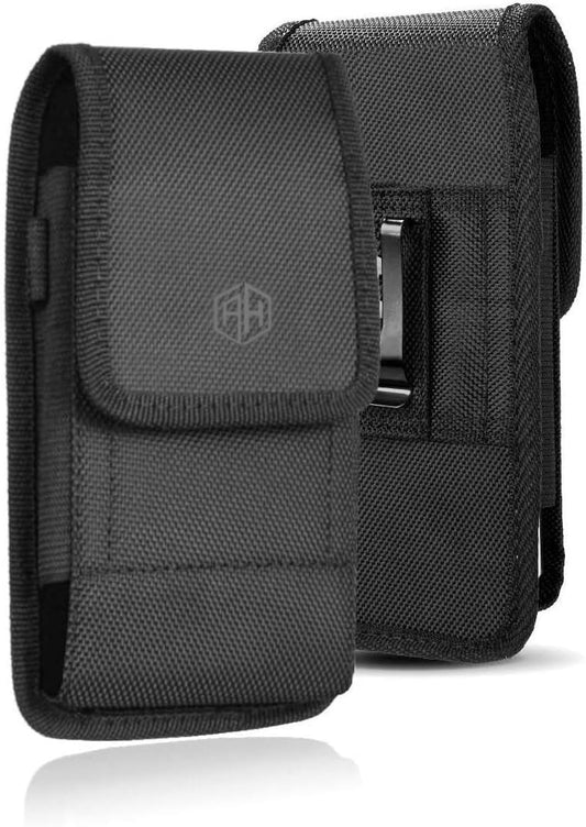 AccessoryHappy Military Grade Cell Phone Belt Case, Rugged Outdoor Pouch Carrying Clip Holster Without Buckle