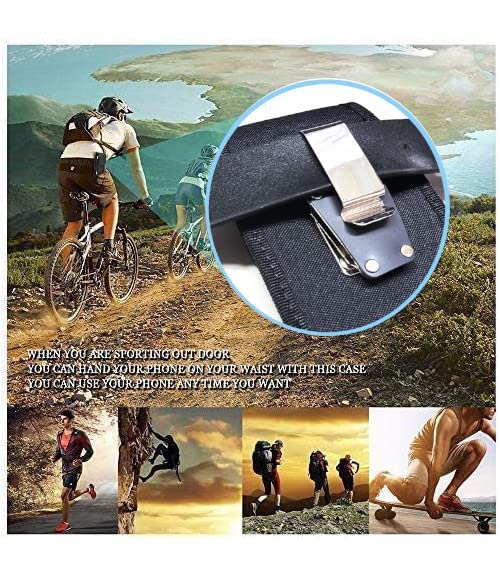 AH Premium Rotating Nylon Canvas Phone Holster Holder, Swivel Clip Holster for Android, Samsung, LG, Google, iPhone (Fits Otterbox)