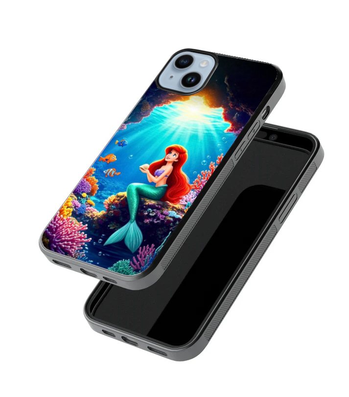 iPhone 14 Magsafe Compatible Little Mermaid Case Featuring Soft TPU Edges and Durable Plastic Backing